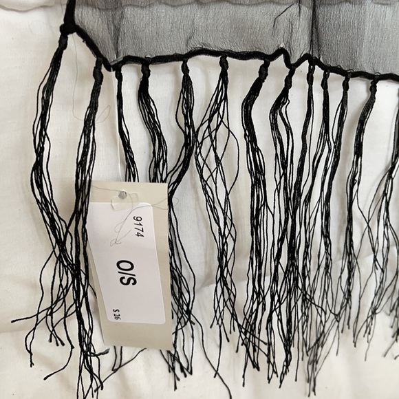 Black Fringe Shawl - Picture 6 of 7